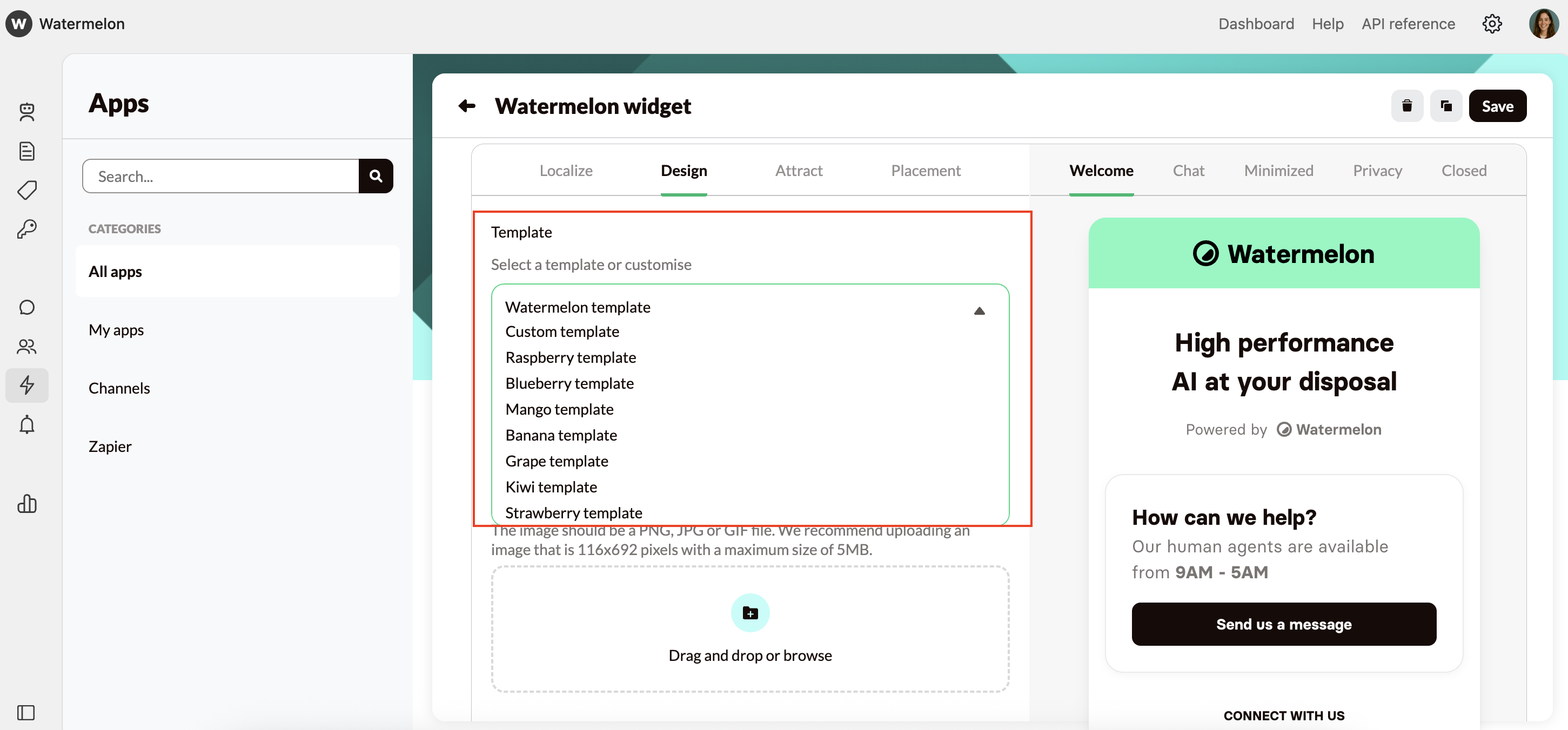 Customize Your Widget Design Template Pn