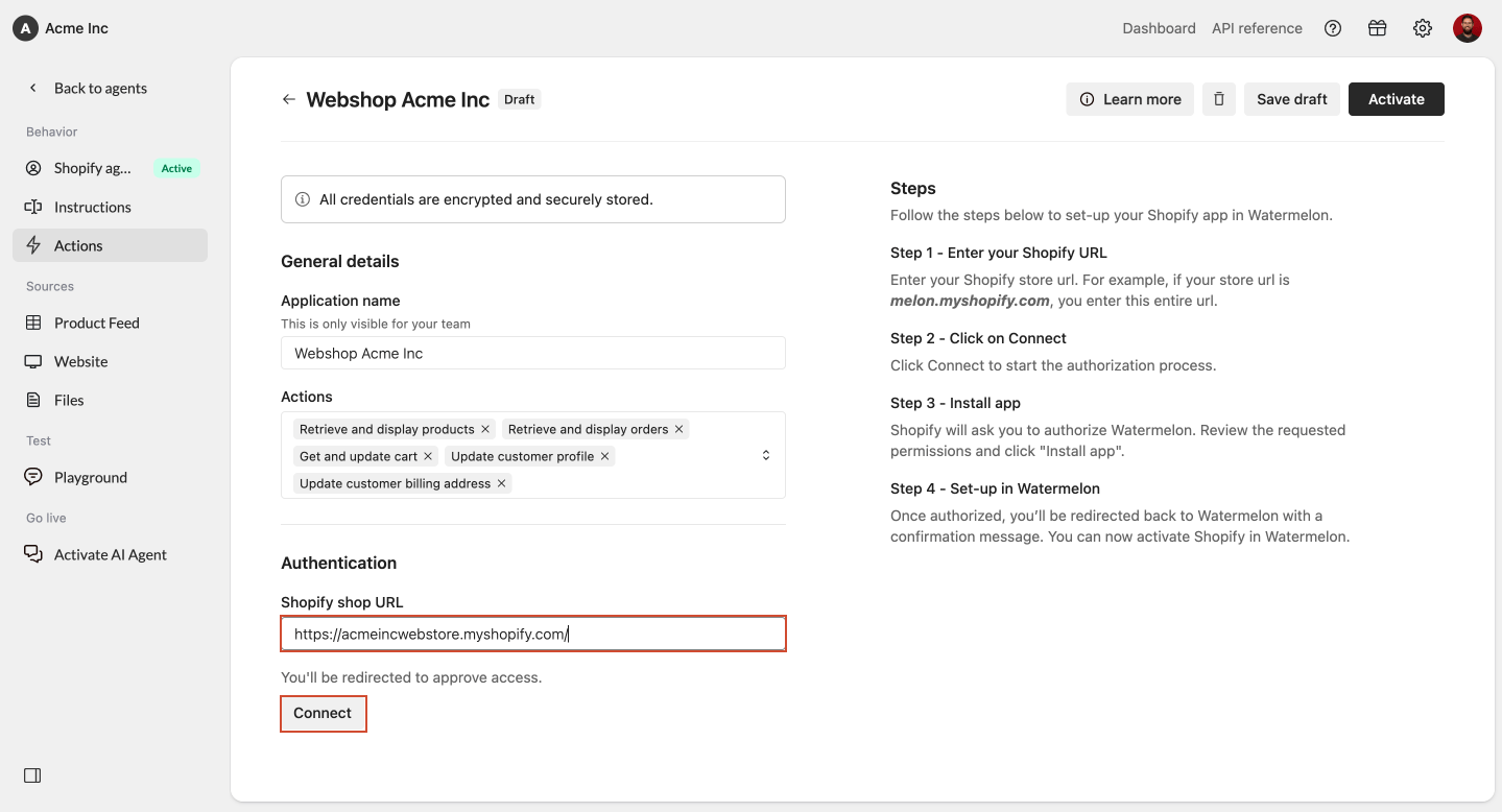 Connect Shopify 5
