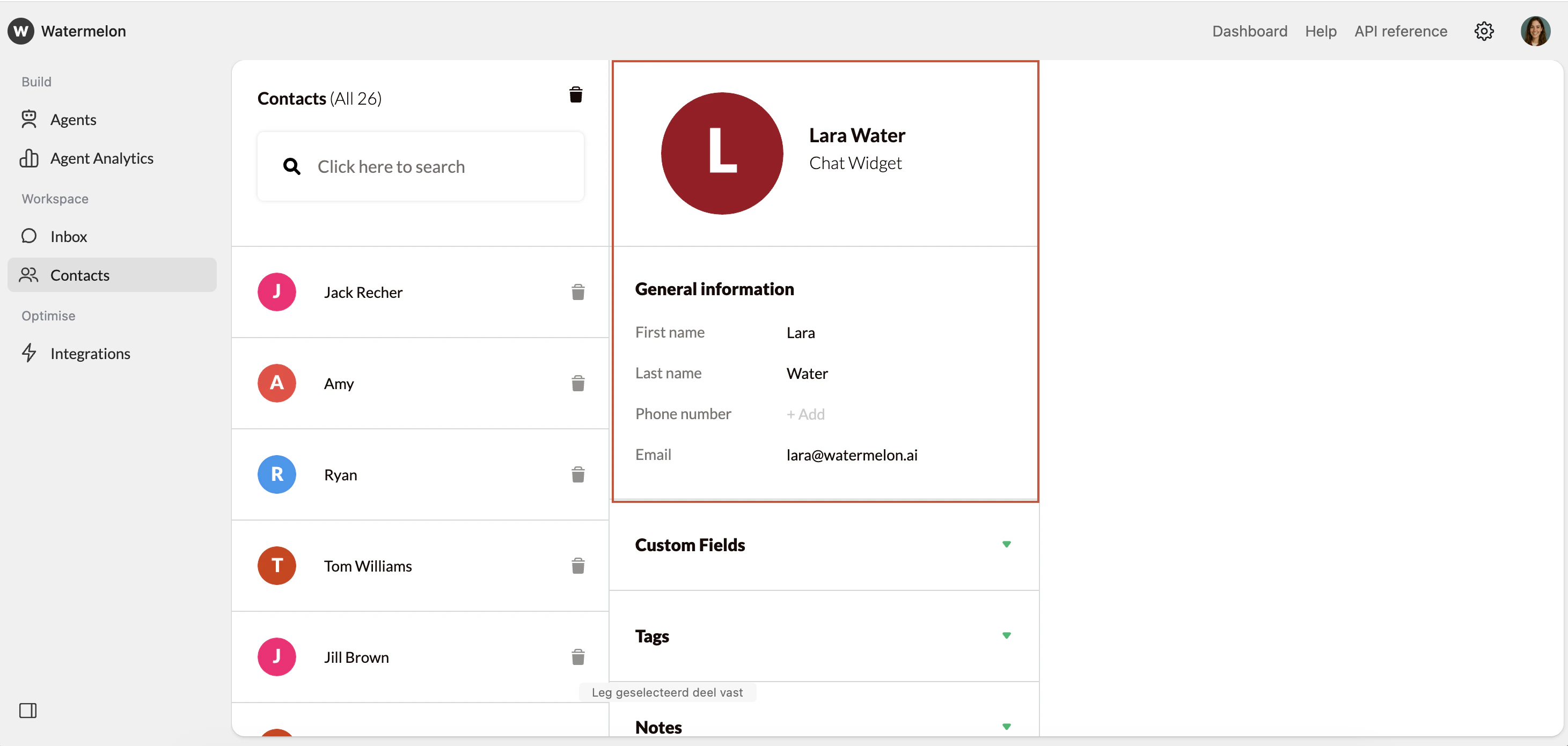 Default Fields Contacts