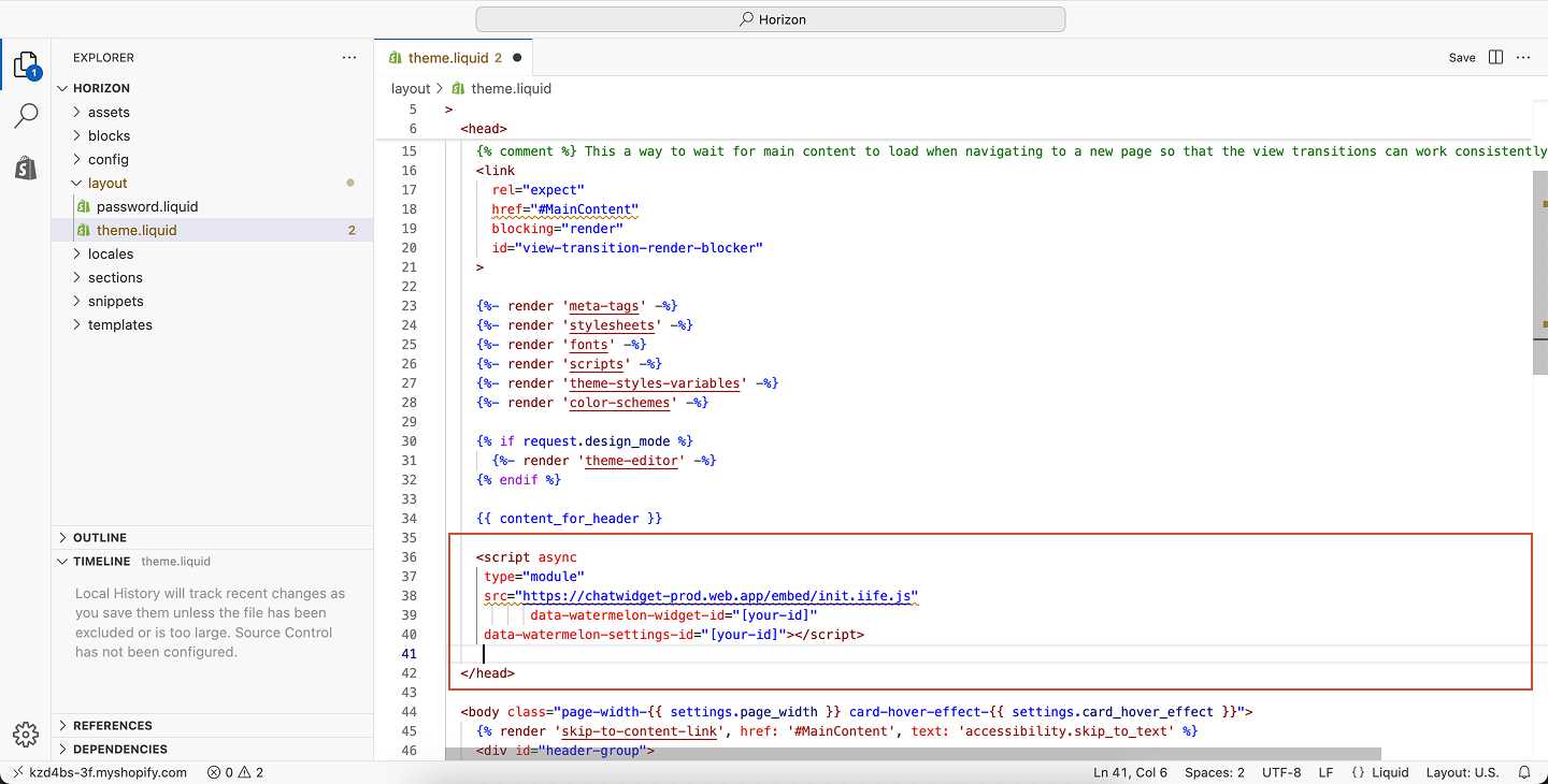Shopify Add Code