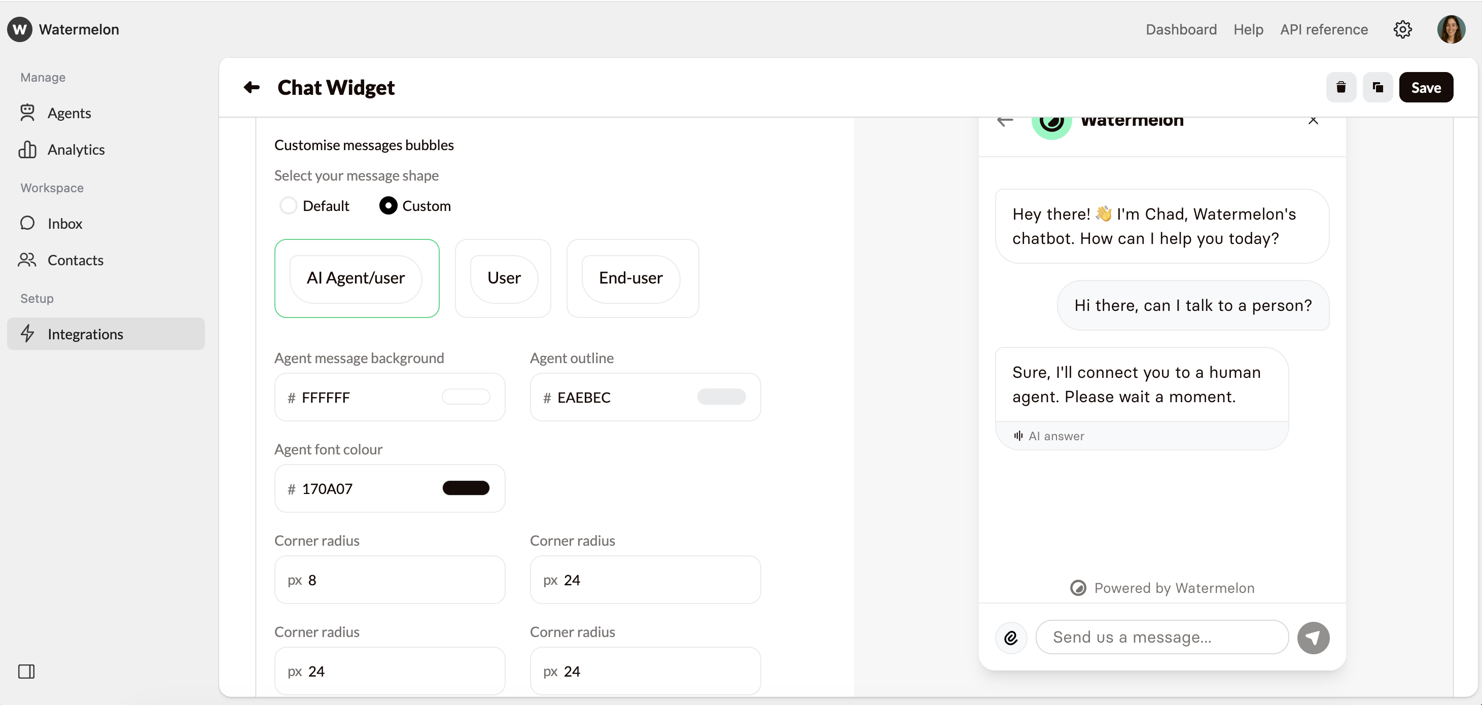 Design your widget - Watermelon documentation