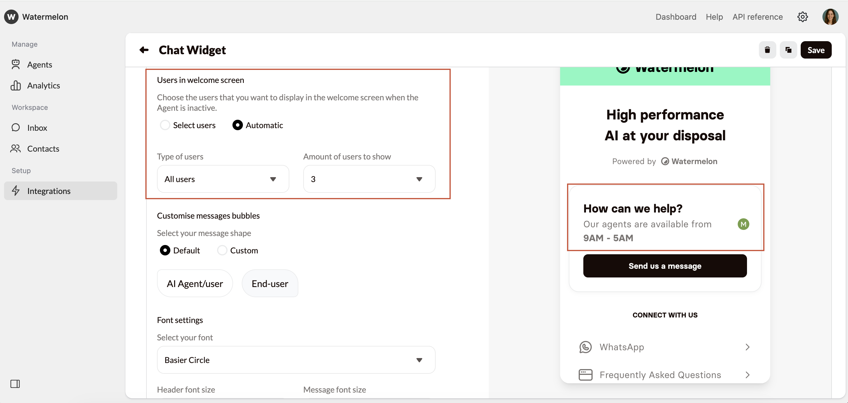 Design your widget - Watermelon documentation