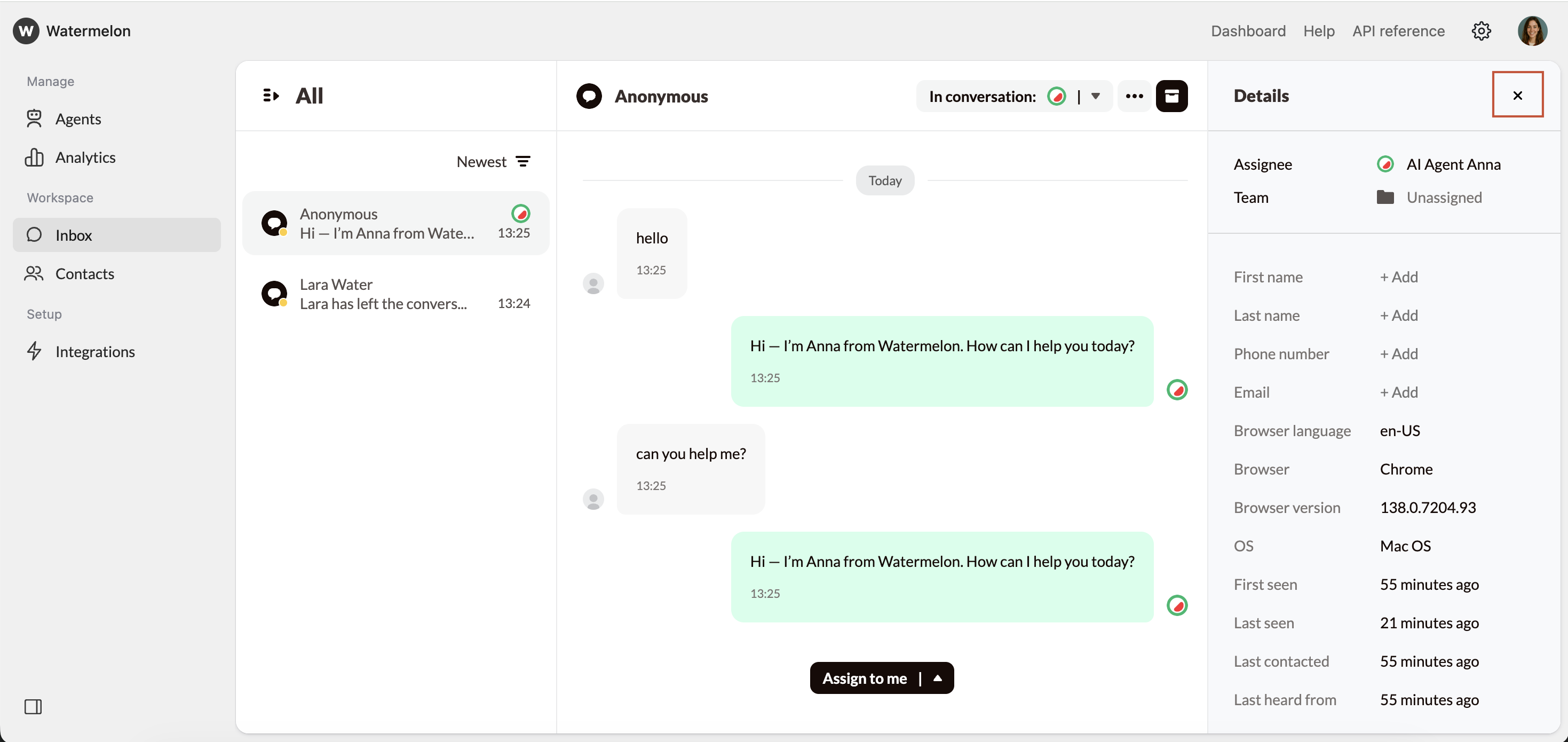 Customize Inbox Close Conversation Details