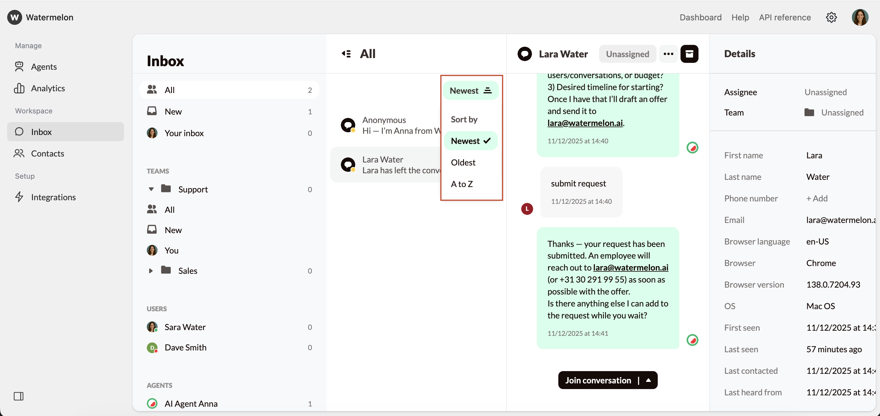 Customize Inbox Filter