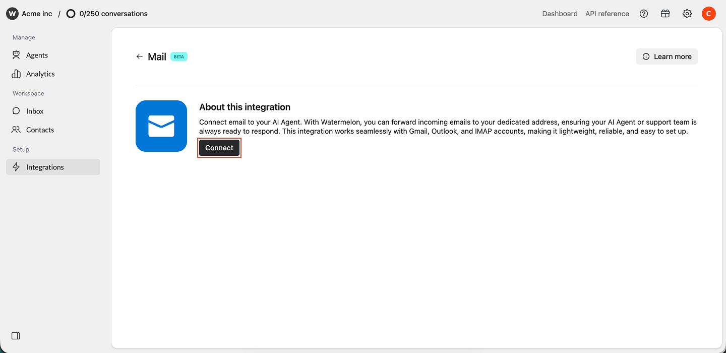 Create Mail Integrations
