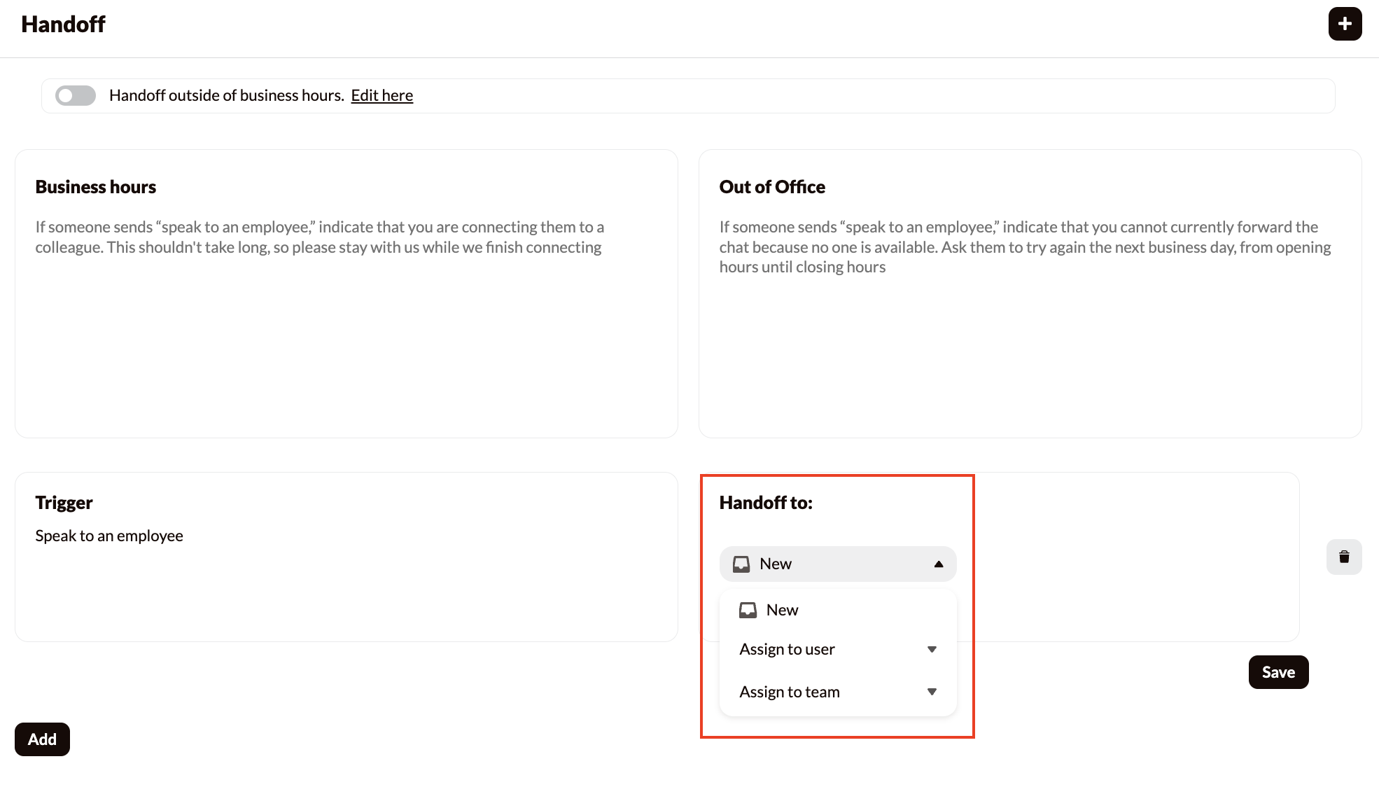 Add Handoff Triggers Assign Pn