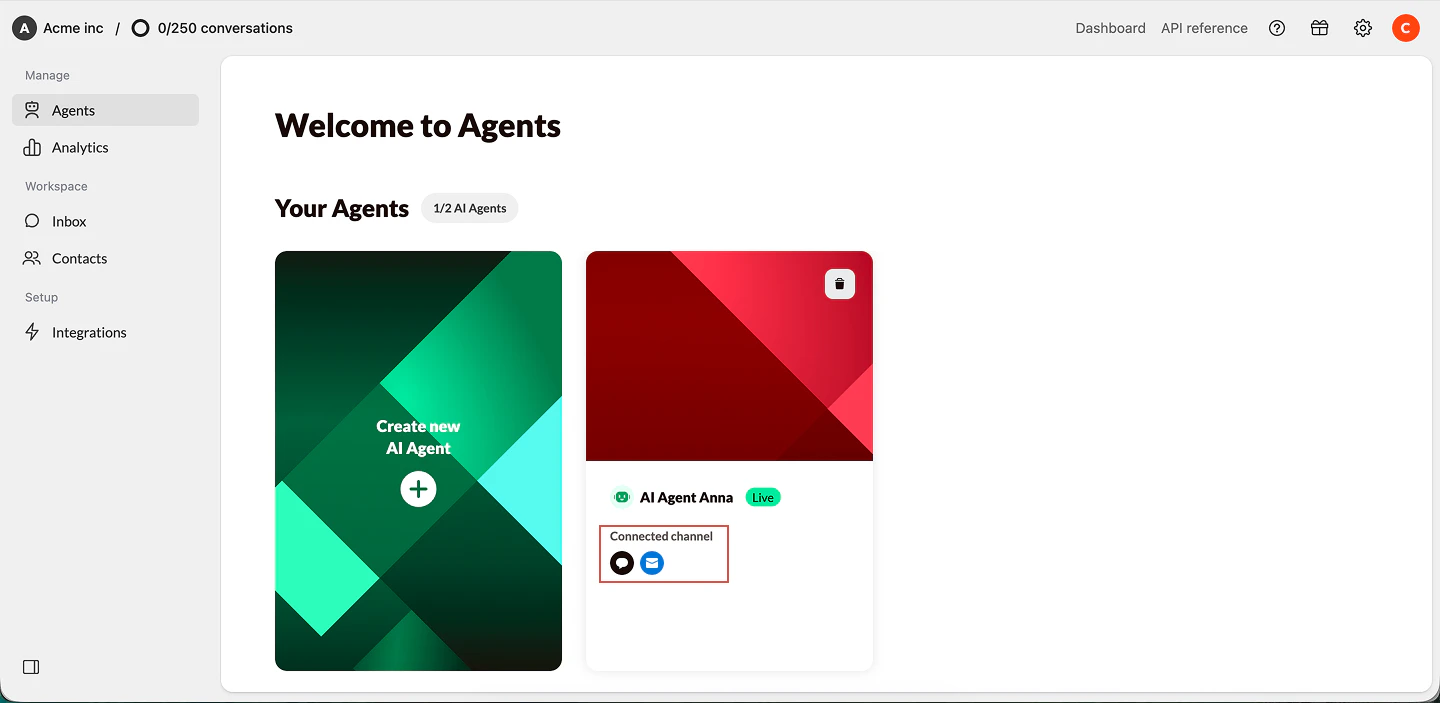Agents Overview Mail Connected