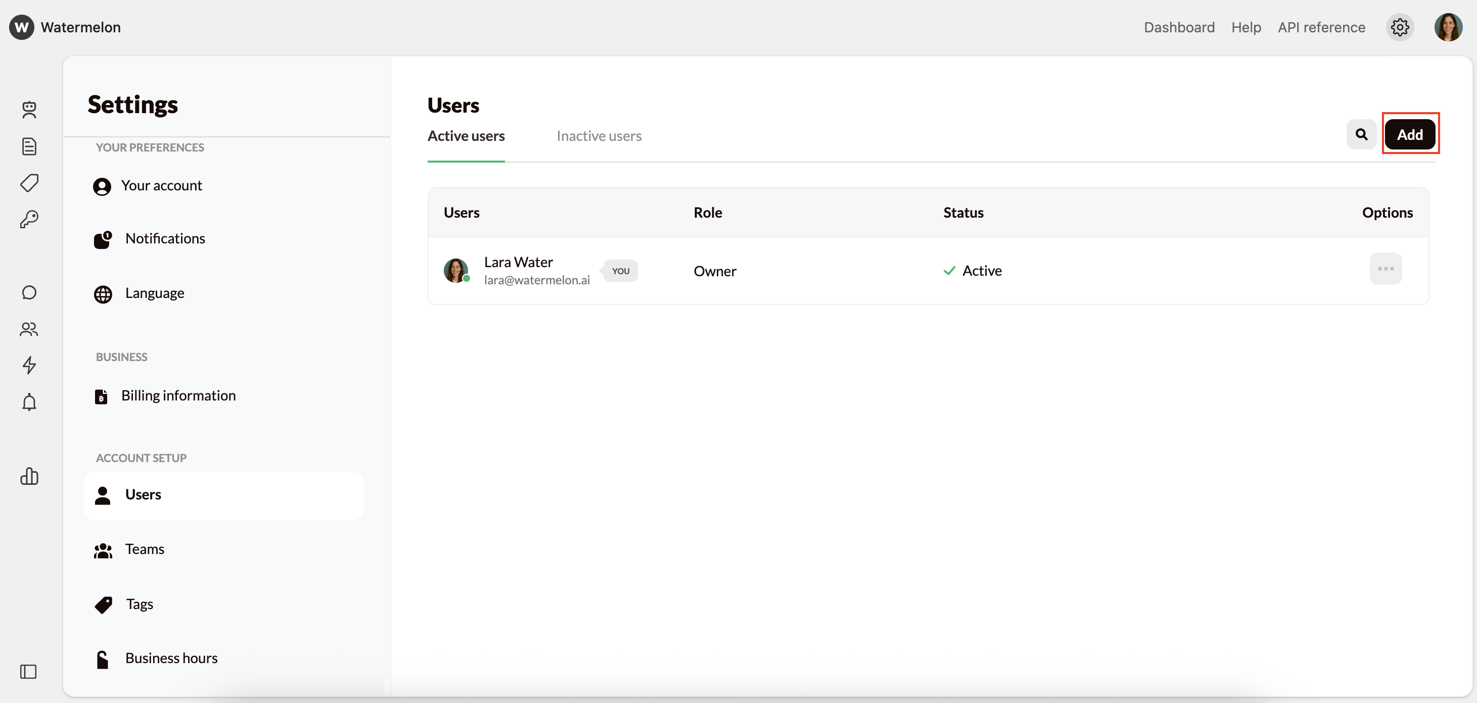 Add Users Settings Add Pn