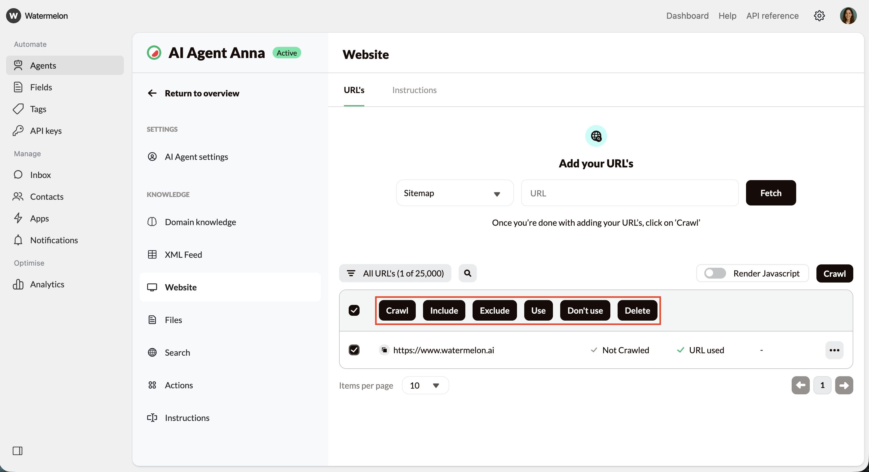 Website Customize Url Usage Pn