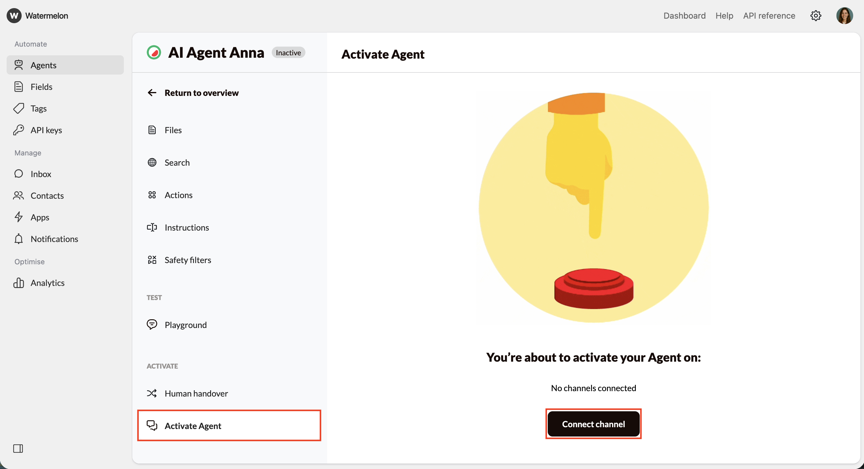 Activate Agent Connect Channel Pn