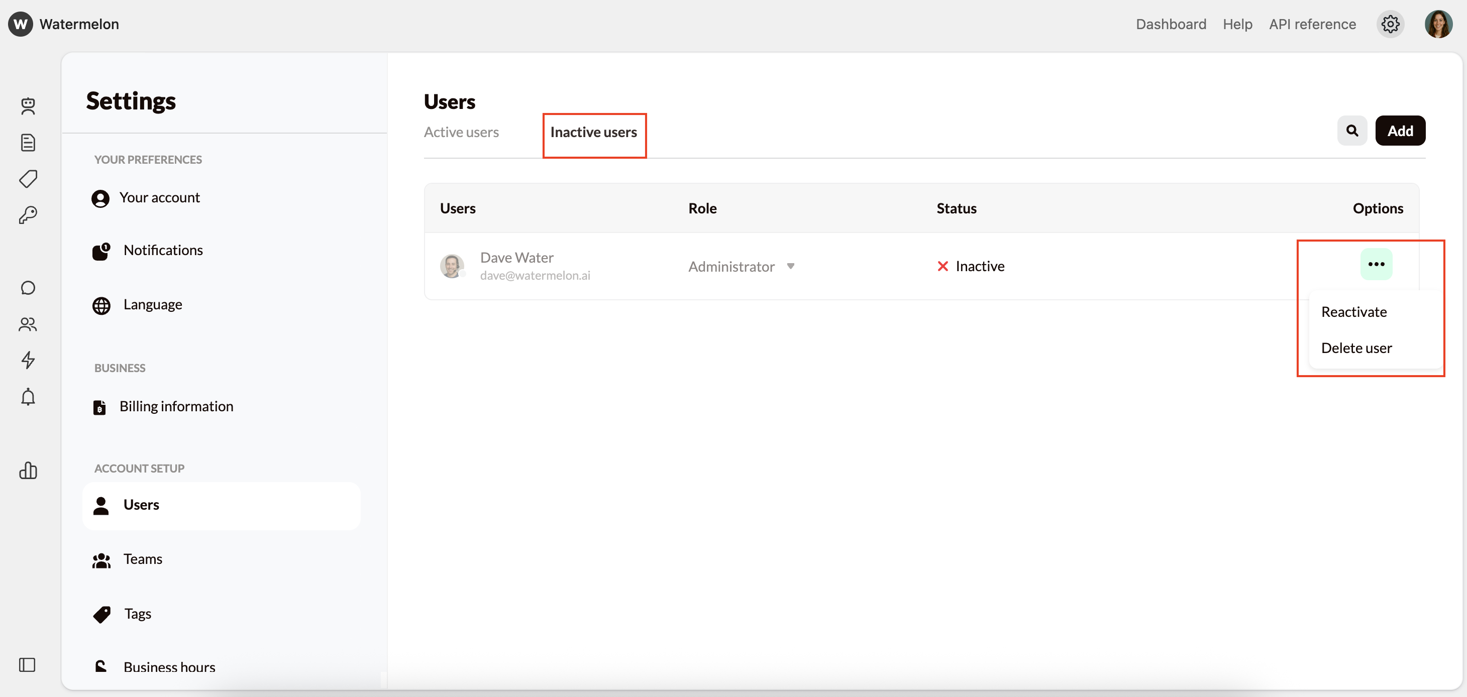 Add Users Reactivate User Pn