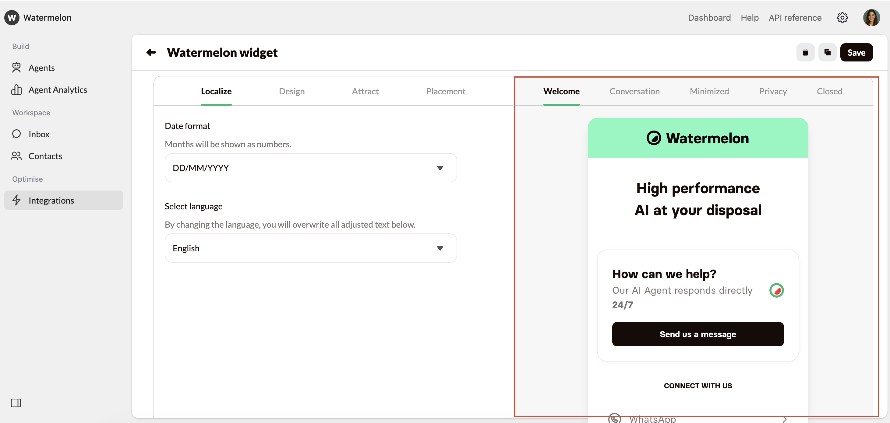 Widget Settings Preview