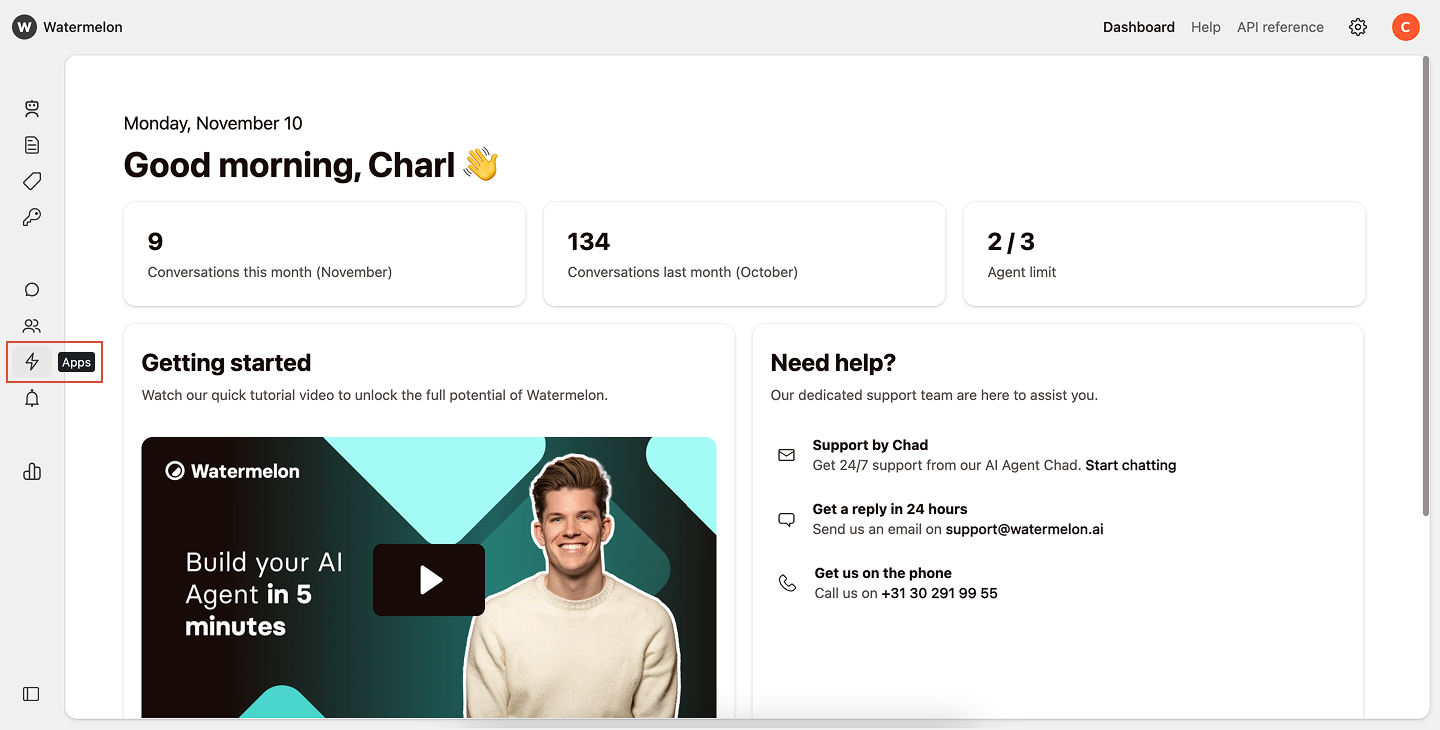 Chat Widget Go To Apps Pn