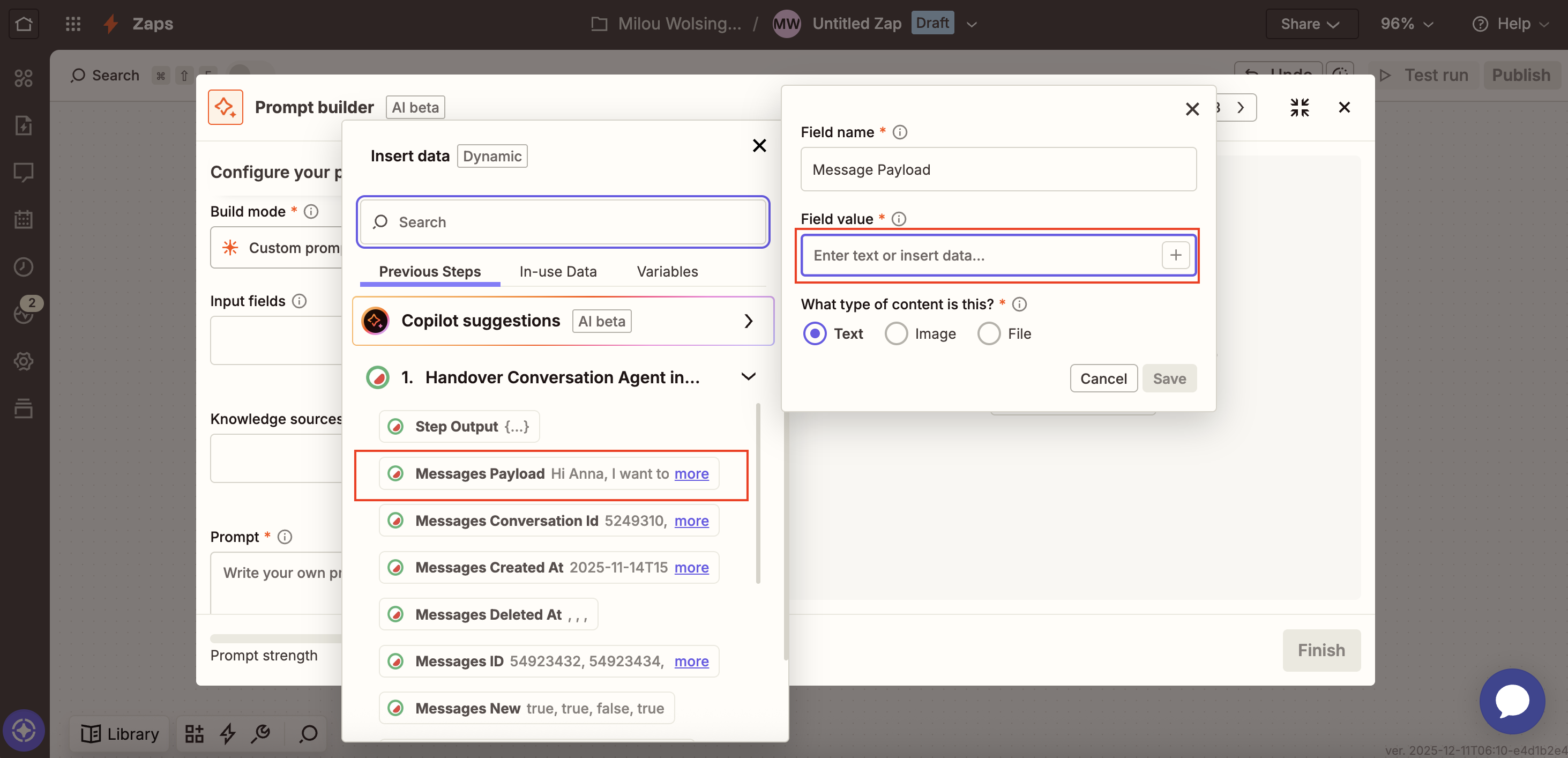 Forward Conversations Email Input Field Pn