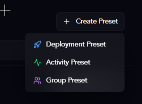 Create Preset Dropdown