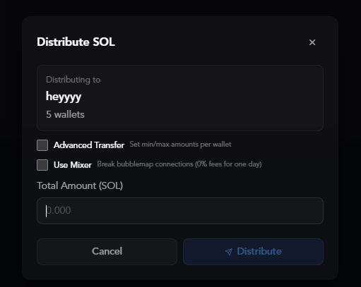 Distribute SOL