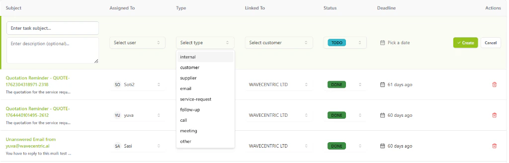 Add New Task Interface
