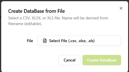 Create Database from File