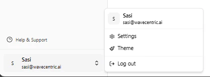 Support and Logout Interface