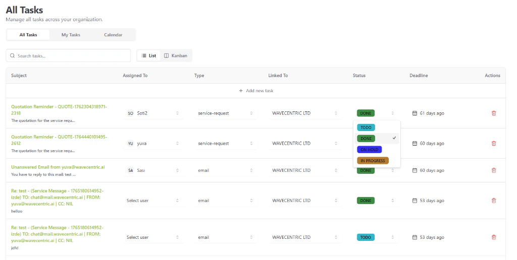 Task Management Interface