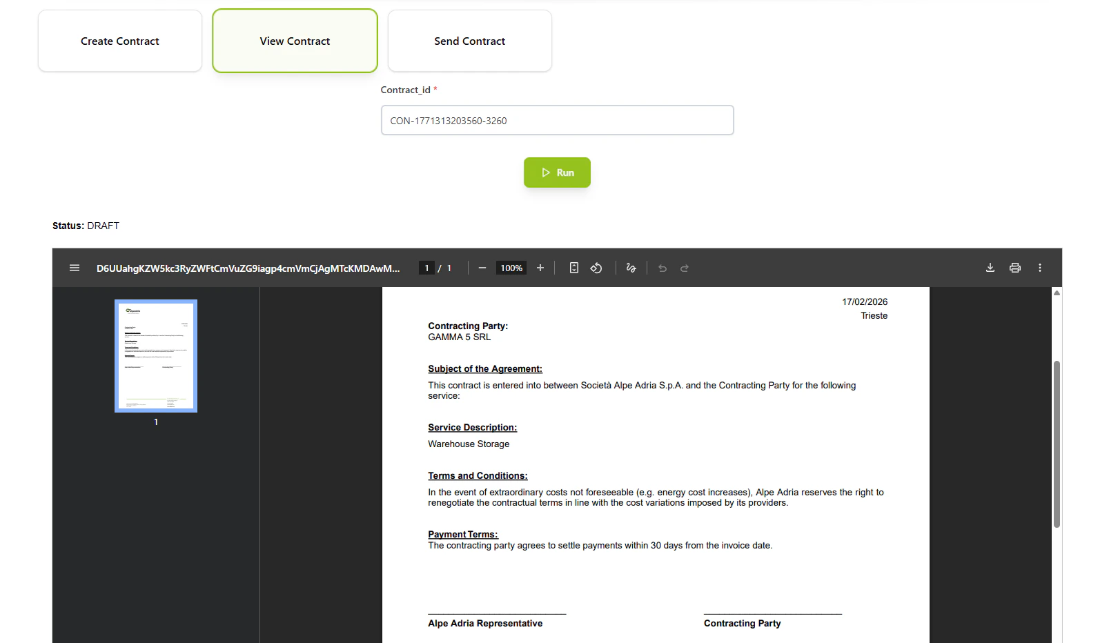 Contract PDF Preview