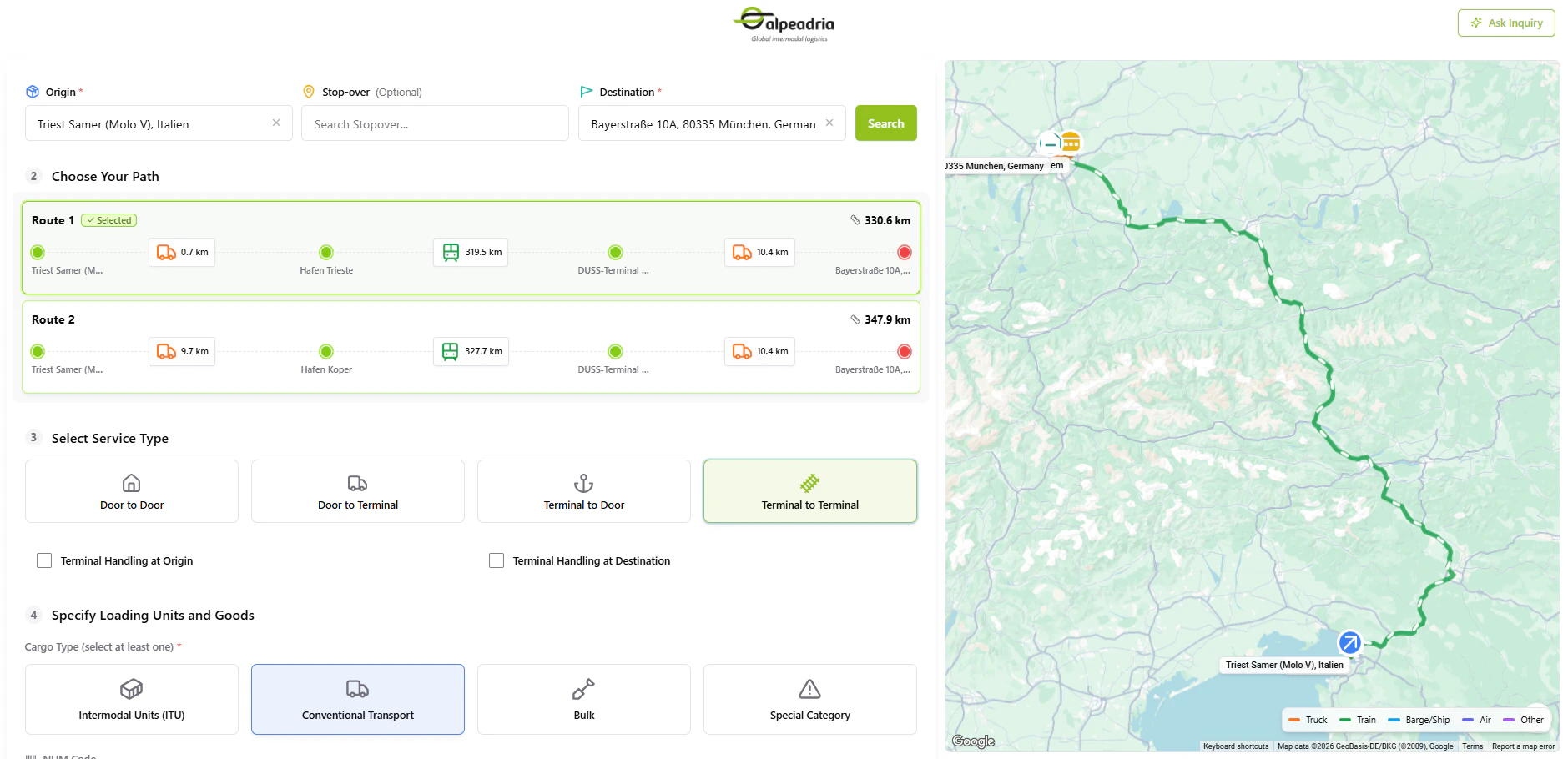 Route Simulation and Selection