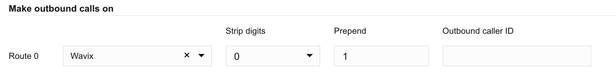 Custom dial rule configuration