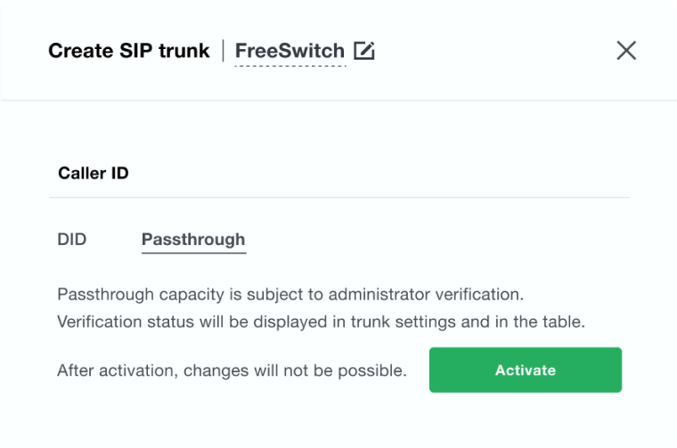 Wavix SIP trunk Caller ID Passthrough