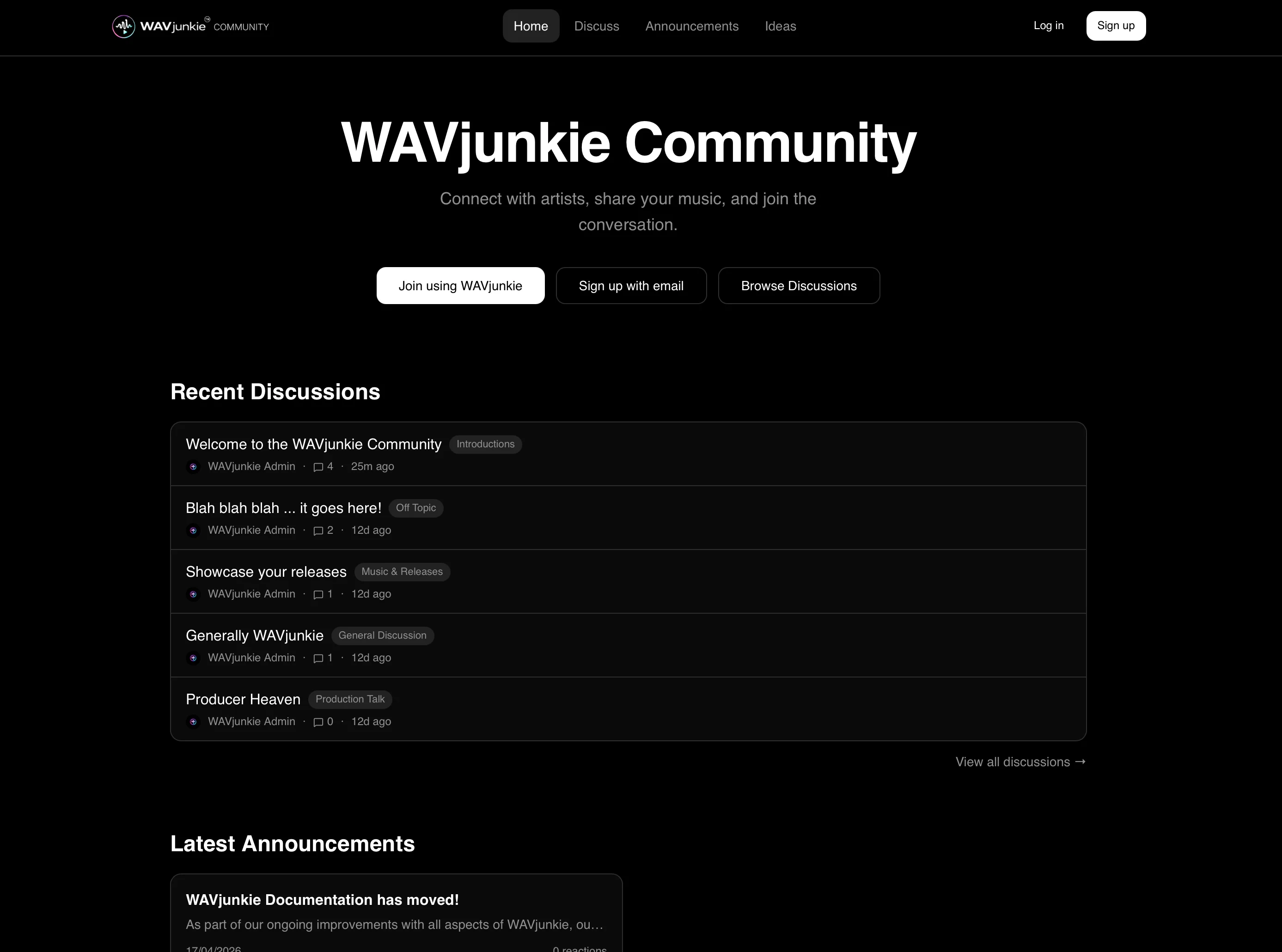 WAVjunkie Community home page