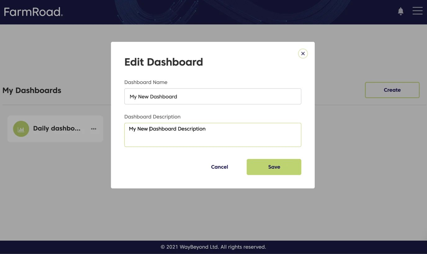 Farm Road Edit Details For Dashboard