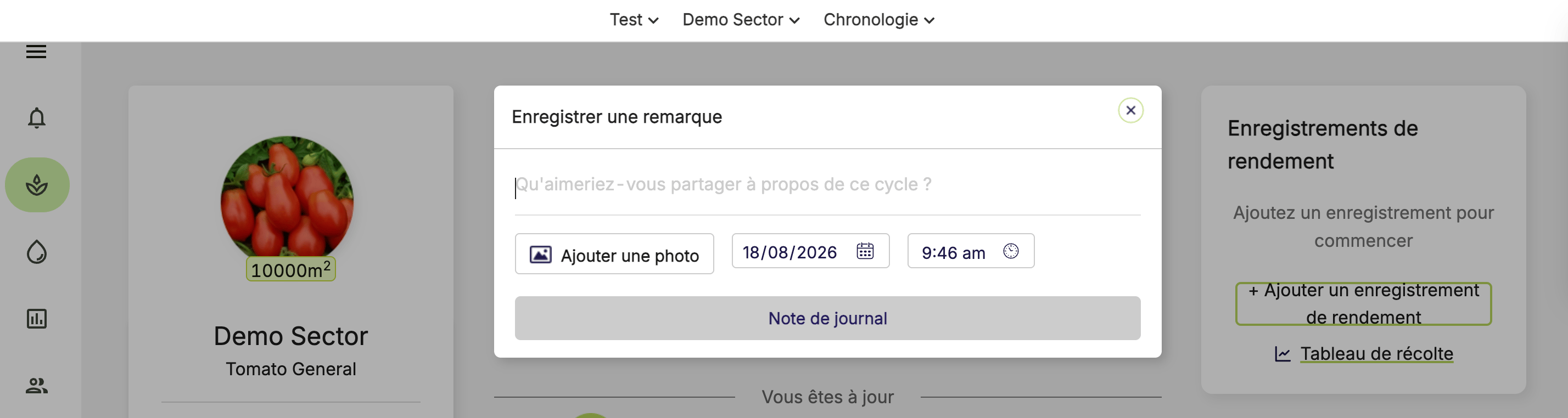 Farm Road Activity Feed Add Note FR
