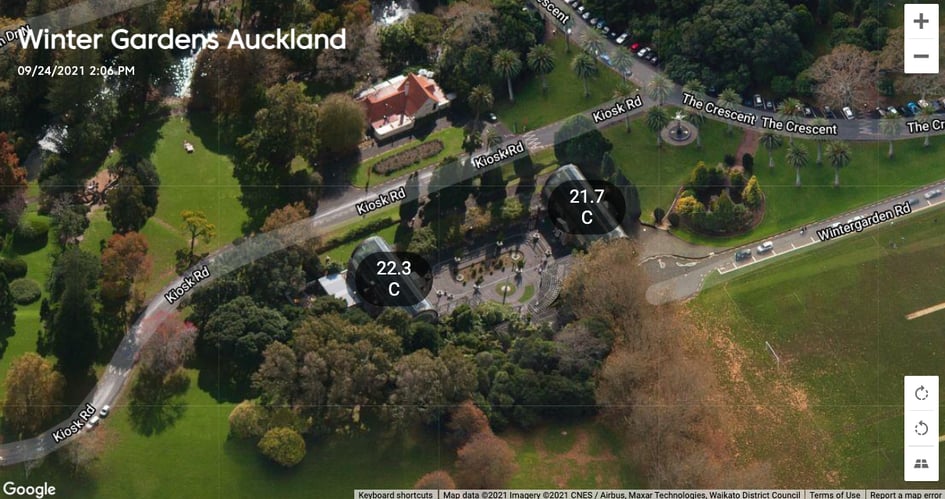 Farm Road Heat Map View Of Auckland Garden Temperatures