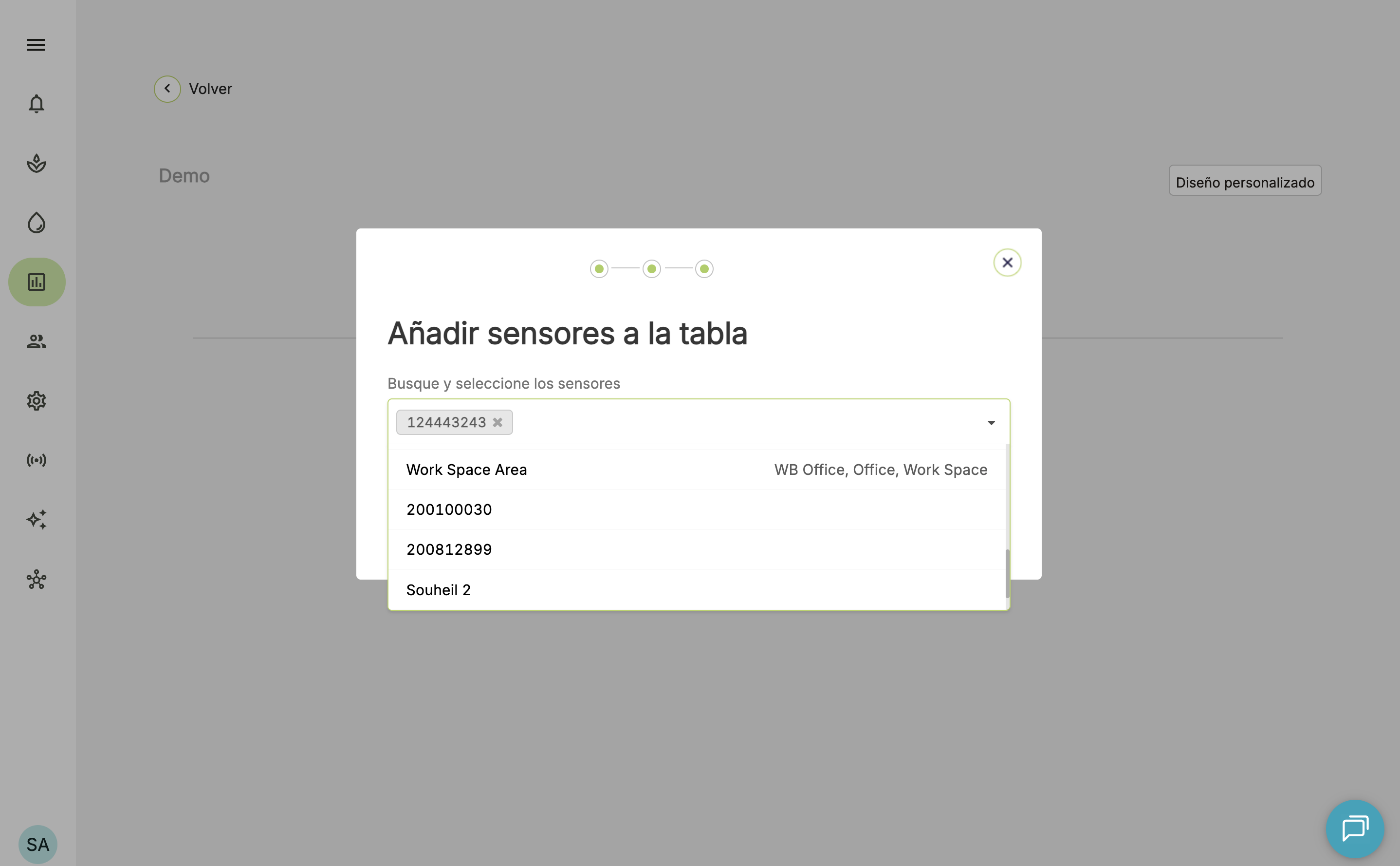 Farm Road Select Sensors For Readings Table ES