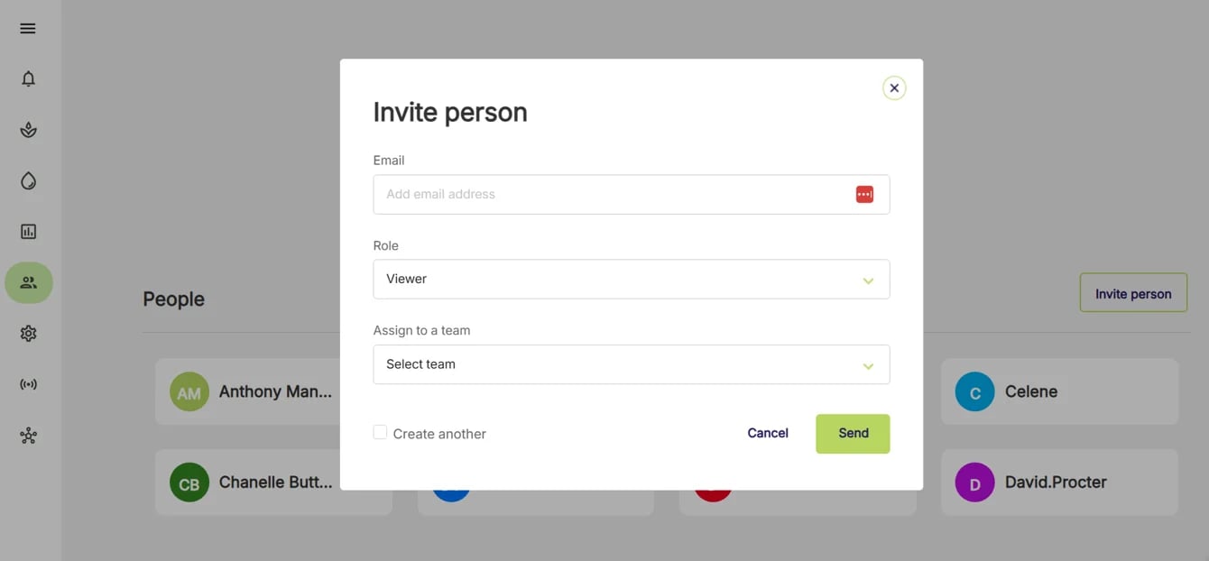 Farm Road Add Details For New User Invite