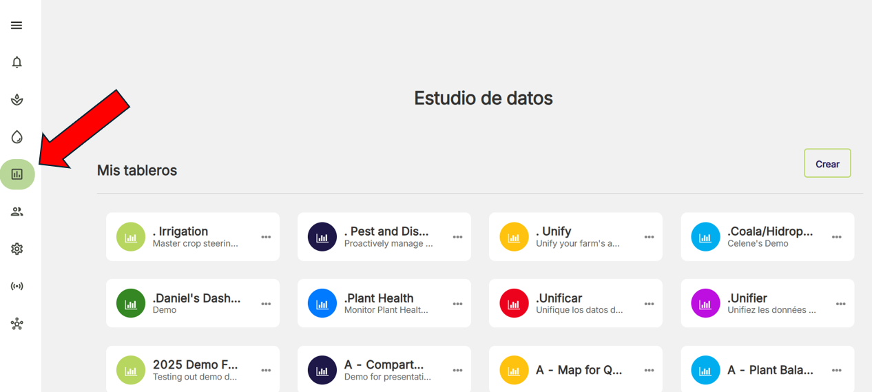Farm Road Data Studio Nav Bar ES