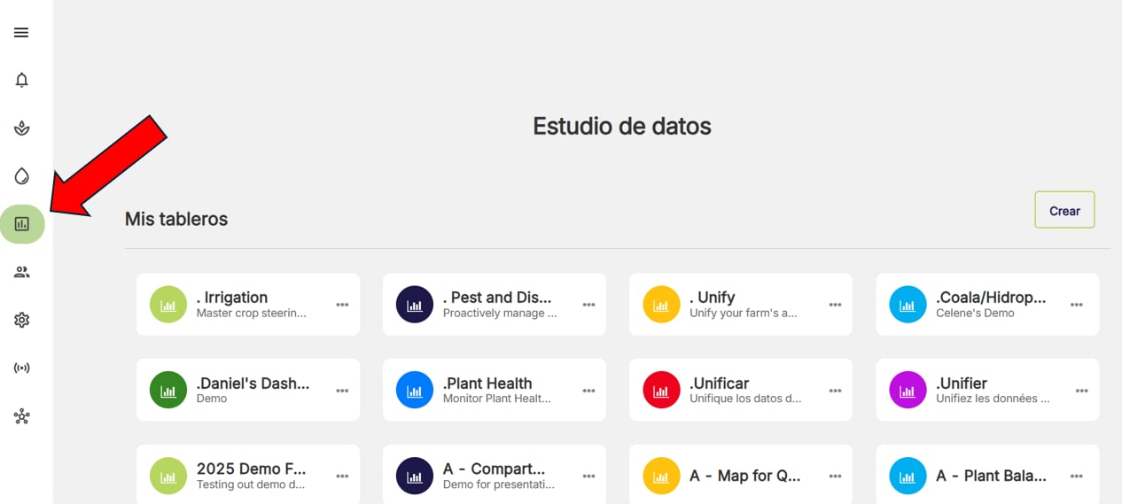 Farm Road Data Studio Nav Bar ES