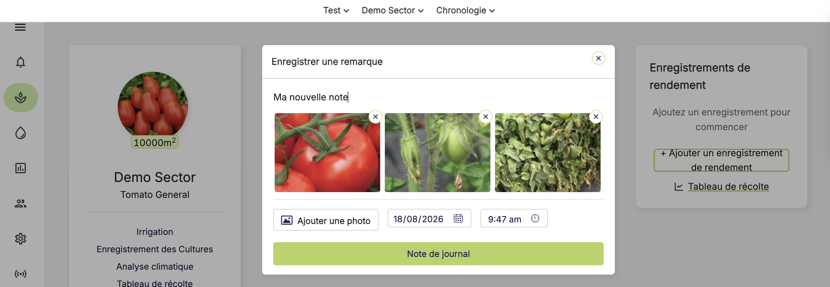 Farm Road Activity Feed Add Note With Photos FR