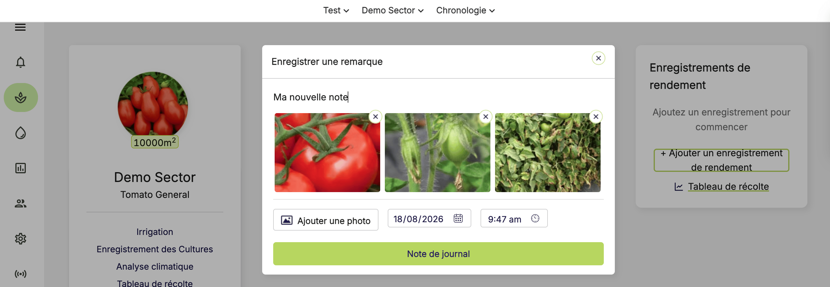 Farm Road Activity Feed Add Note With Photos FR