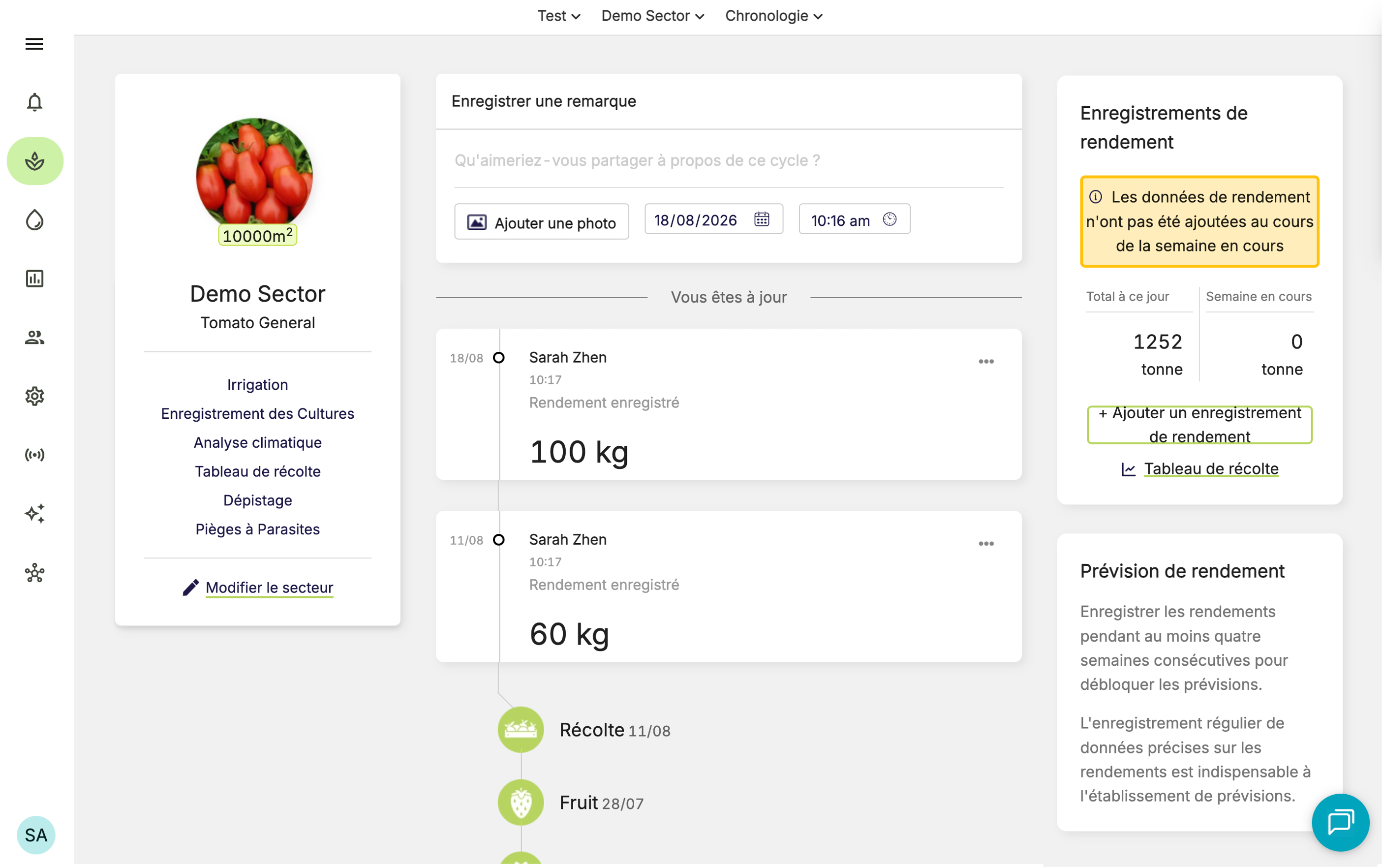 Farm Road Record Crop Yield Yield Widget Reminder FR