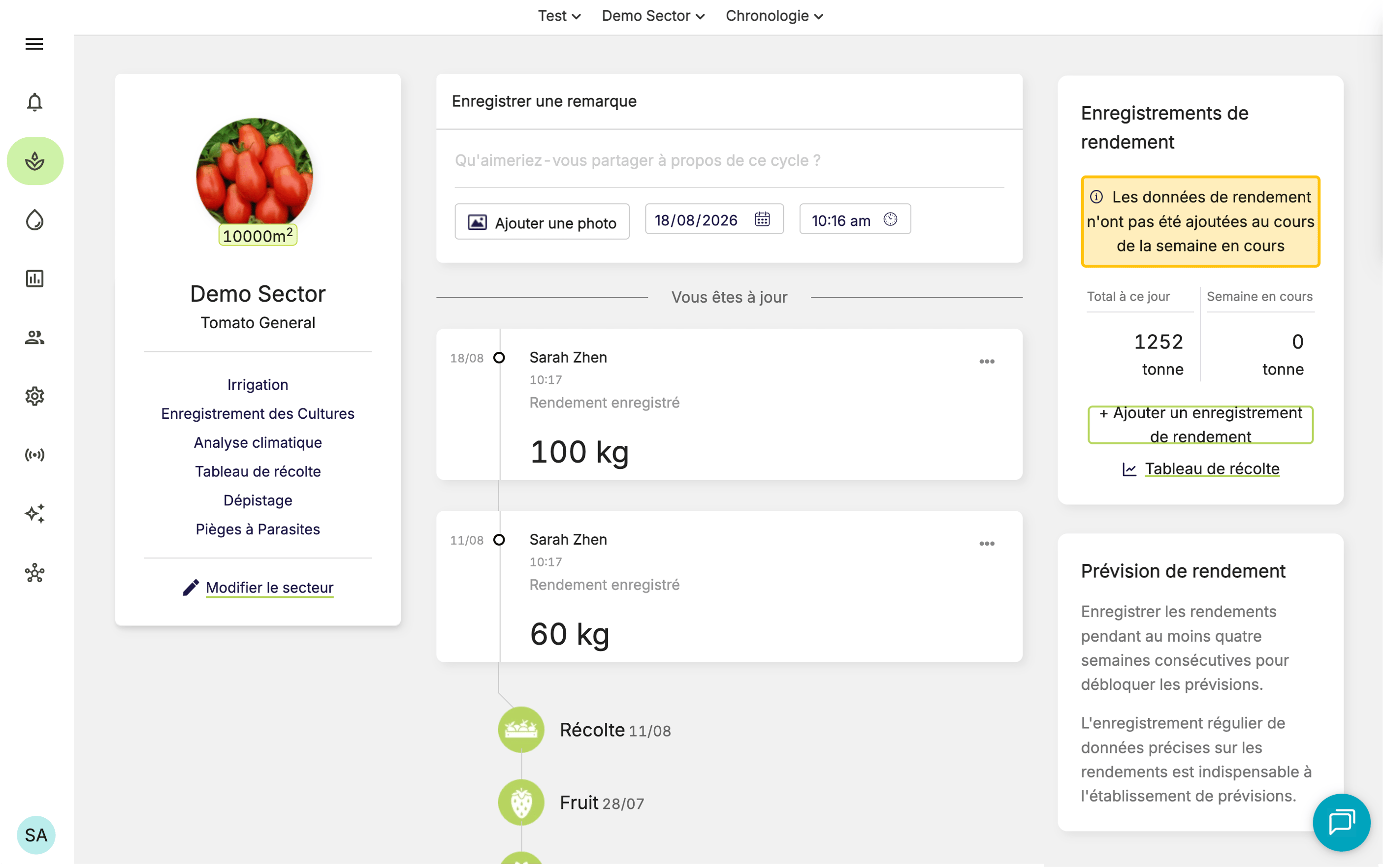 Farm Road Record Crop Yield Yield Widget Reminder FR