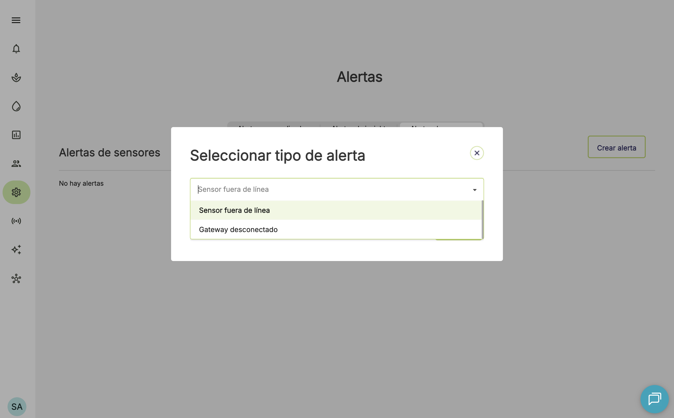 Farm Road Create Sensor Offline Alert ES