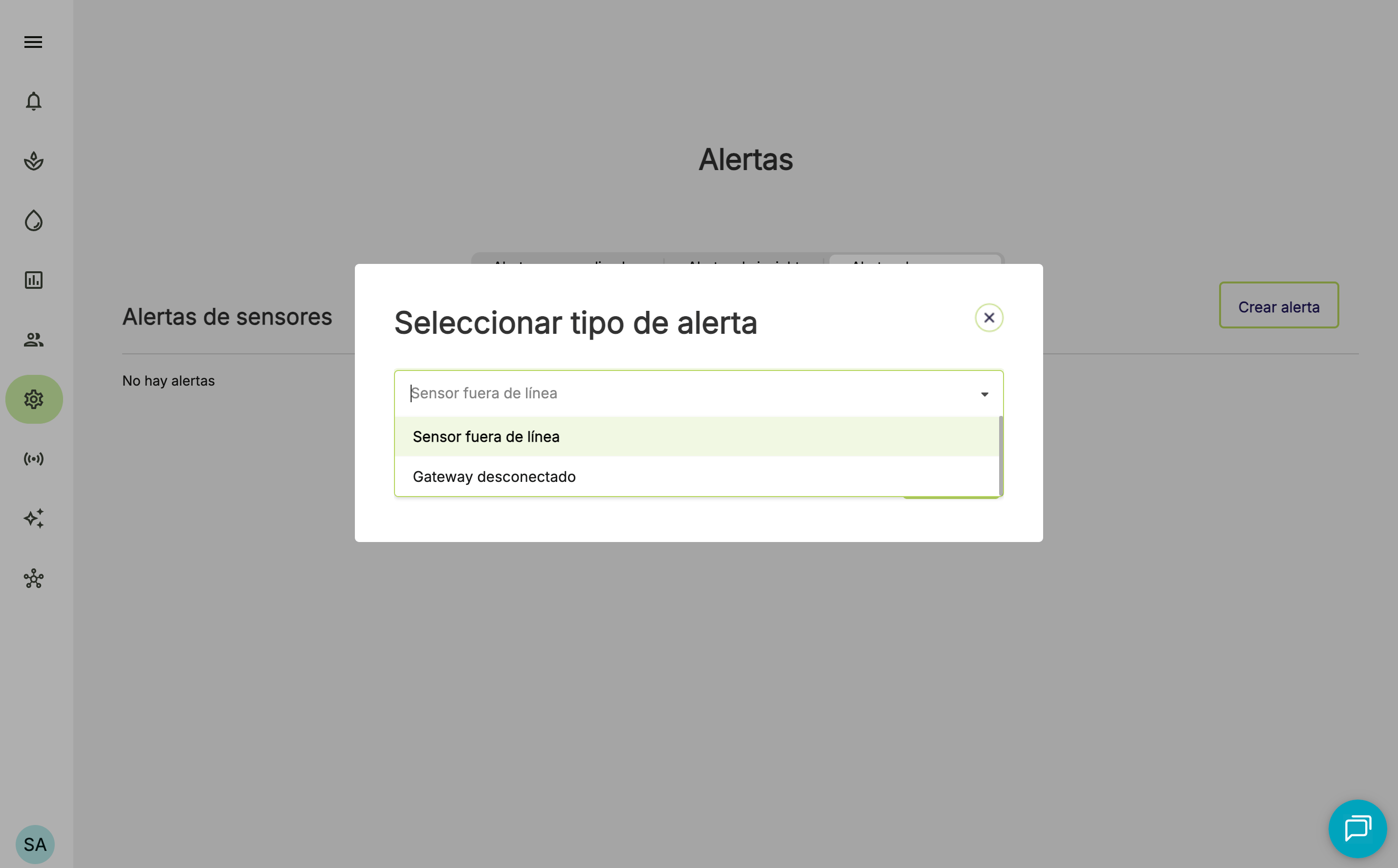 Farm Road Create Sensor Offline Alert ES