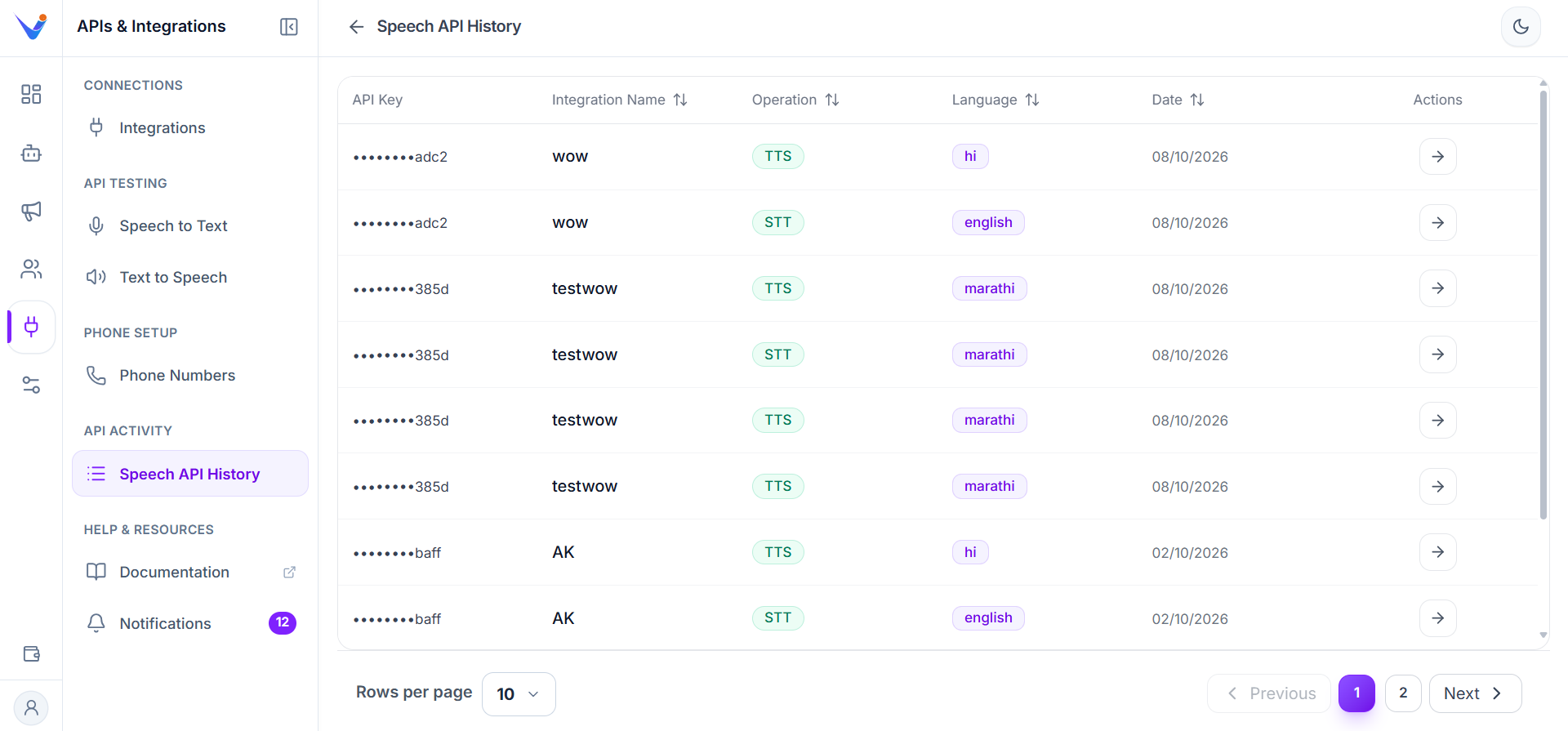 Speech API History - Valuez AI