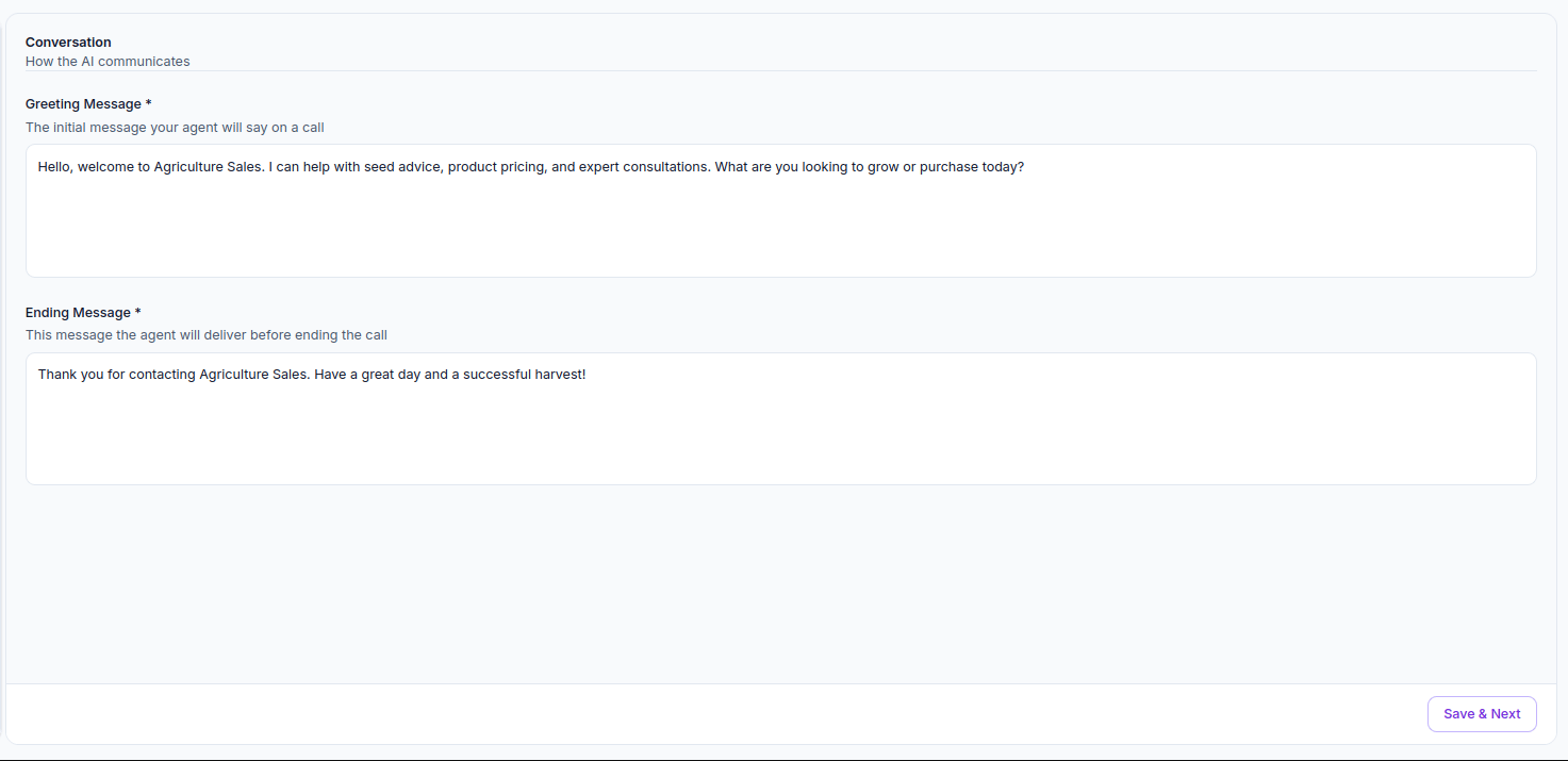 Conversation Settings