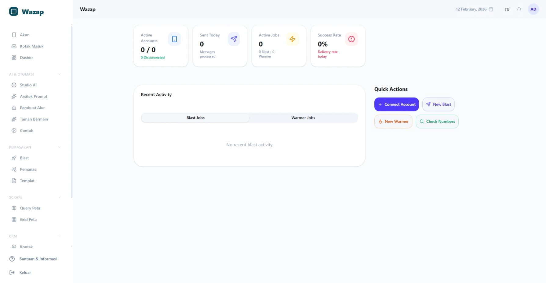 WazapSuite Dashboard