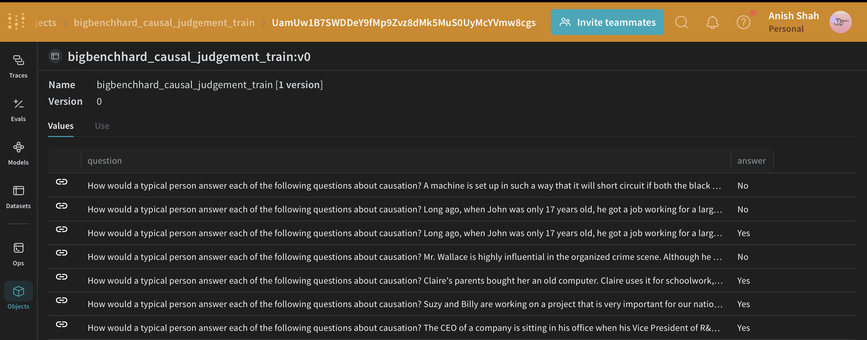 DSPy dataset loading interface with dataset preparation steps and data structure