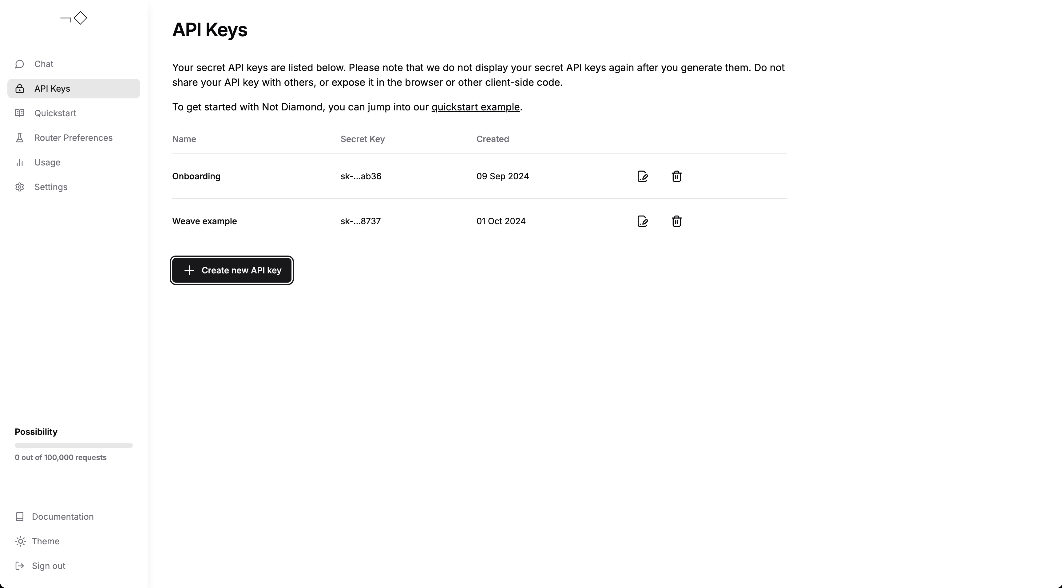 Create an API key