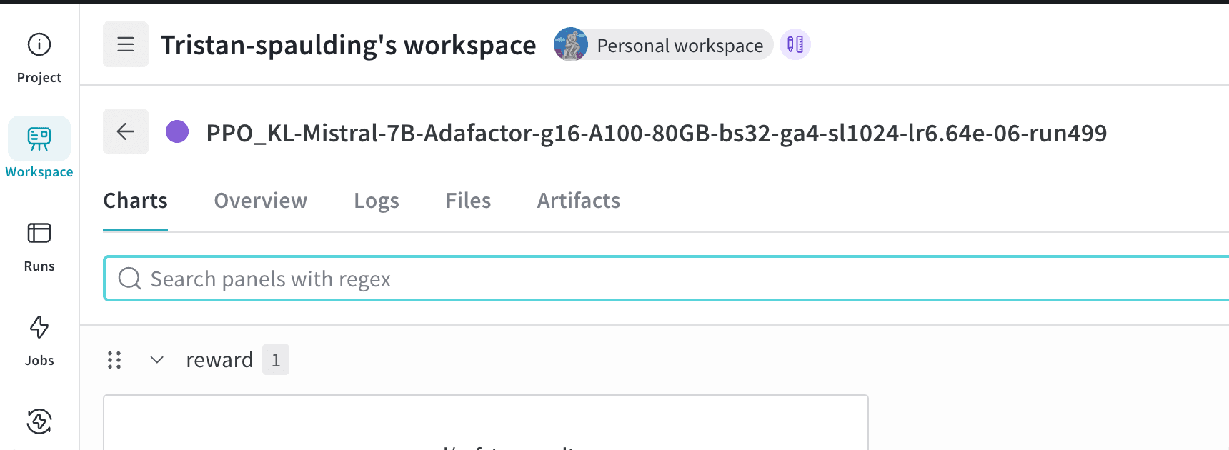 Screenshot showing updated workspace navigation