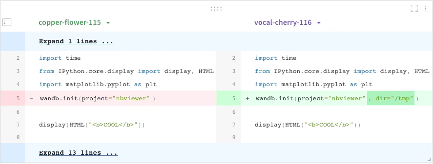 코드 비교 패널