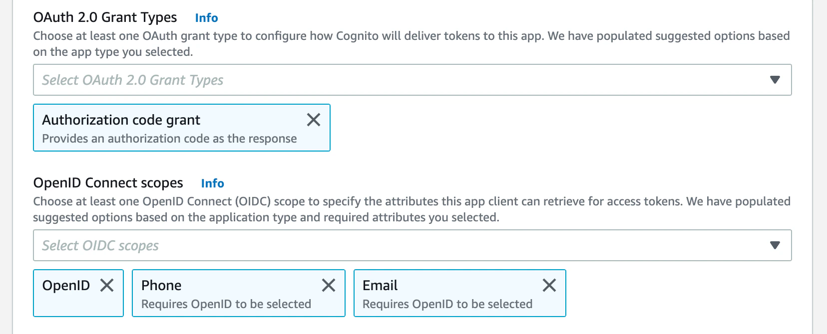 Required fields